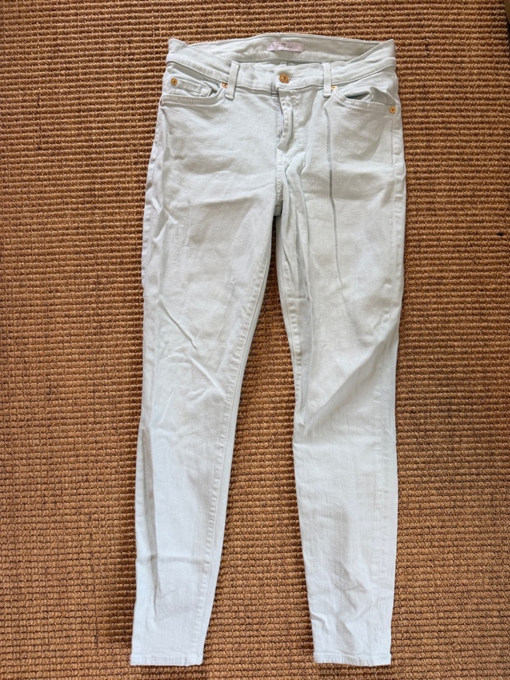 7 For All Mankind Mint Green Skinny Jeans